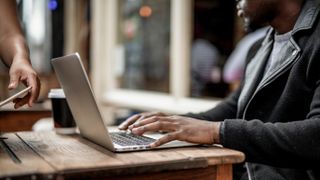 A man working on a laptop 