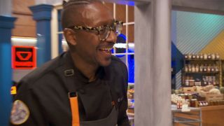 Gregory Gourdet in the kitchen on Top Chef.