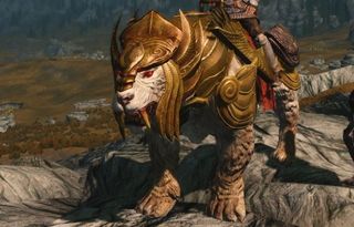 Skyrim horse, sort of. Source: SabreCat Mount Mod