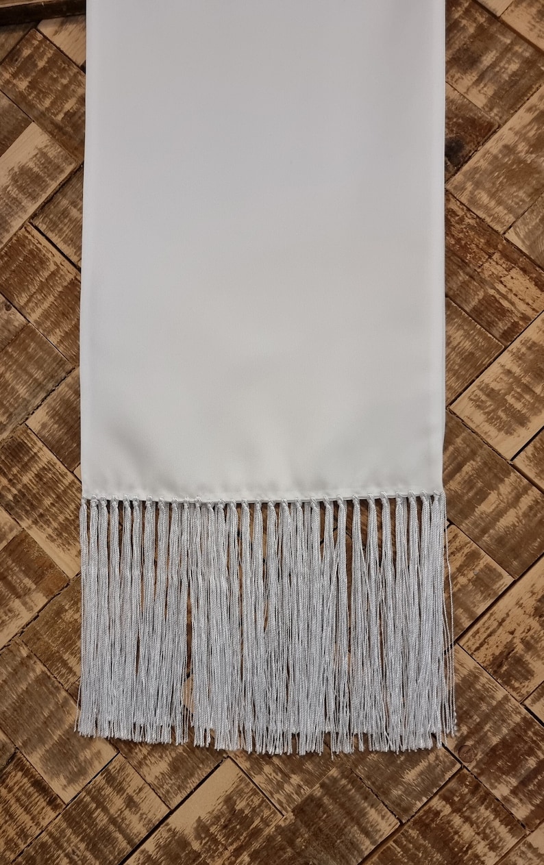 Pure Silk White Dress Scarf New Hand Made Slim Line Men's Scarves