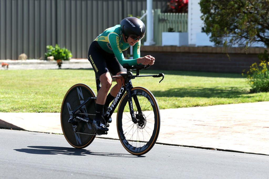 WOLLONGONG AUSTRALIA SEPTEMBER 18 Ashleigh MoolmanPasio of South Africa sprints during the 95th UCI Road World Championships 2022 Women Individual Time Trial a 342km individual time trial race from Wollongong to Wollongong Wollongong2022 on September 18 2022 in Wollongong Australia Photo by Con ChronisGetty Images
