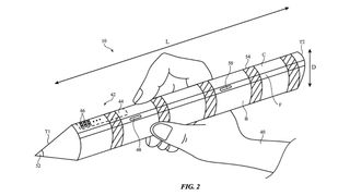 Patentillustrasjon til en Apple Vision Pro Pencil.