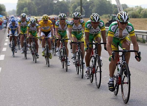 Bert Grabsch on the front of the Phonak train
