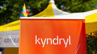 Information technology infrastructure provider Kyndryl (USA) booth at Tokyo Rainbow Parade 2023.