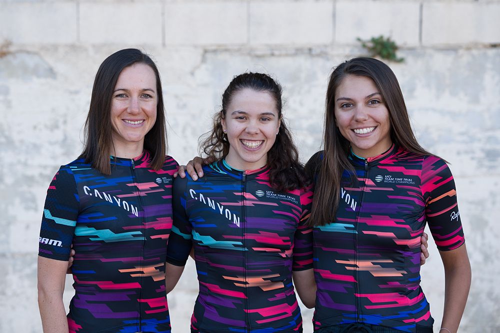 Zwift Academy finalists: Jessica Pratt, Catherine Colyn and Samara Sheppard