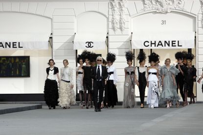 Karl LaKarl Lagerfeld with models on catwalk in front of Chanel store: Among fashion in 2023, the German designer’s career will be celebrated in a retrospective at The Metropolitan Museum of Art’s Costume Institute, New York in May 2023gerfeld with models on catwalk in front of Chanel store