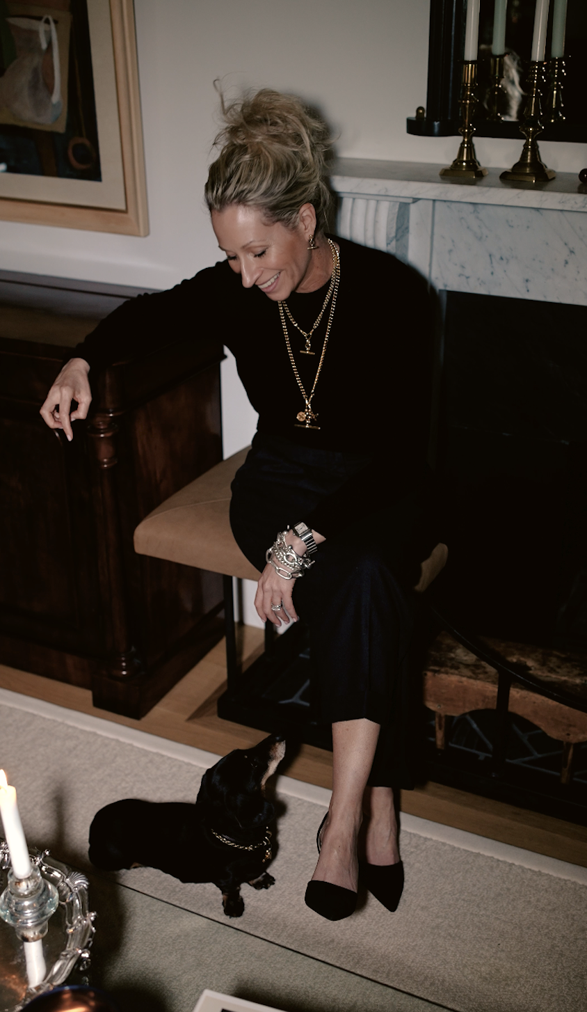 jeweller tilly sveaas with her dachsund