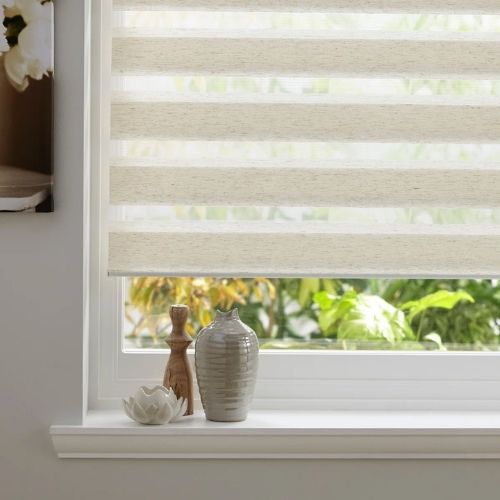 Fernleaf , Tiverton Zebra Day and Night Room Darkening Roller Blind