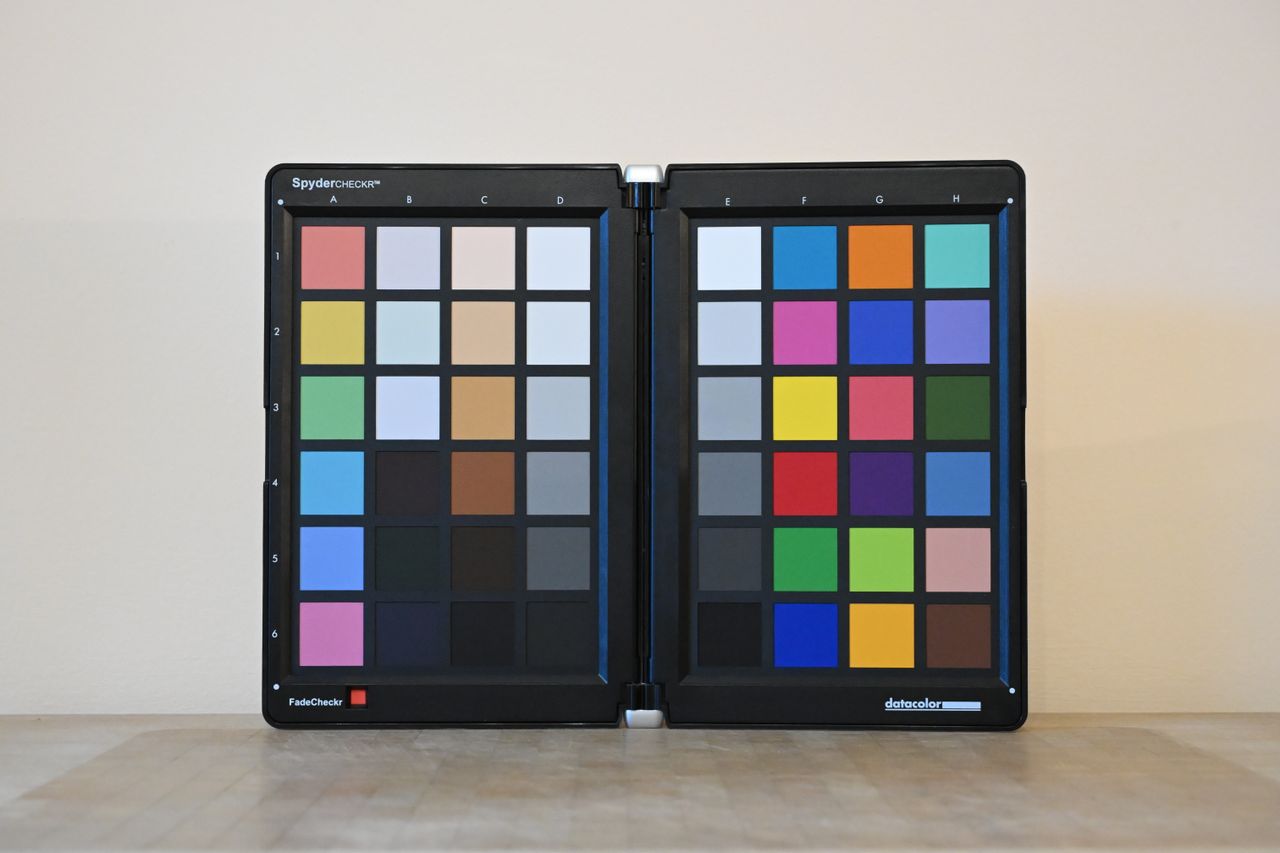 A photo of a color checker taken on the Nikon Z6III &mdash; this is a SOOC JPEG