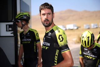 Mitchelton-Scott's Sam Bewley gets ready to ride at the start of stage 3 of the 2018 Tour of Utah