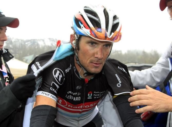 An unhappy Frank Schleck during the Giro d'Italia