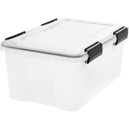 Iris 19qt Weatherpro Airtight Plastic Storage Bin With Lid and Seal and Secure Latching Buckles