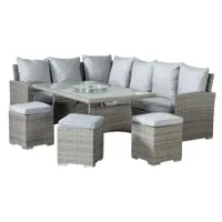 Monaco 9-Seater Rattan Effect Corner Dining Set | £999.99 £799.99 at Robert Dyas