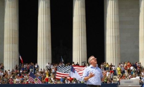 Fox News personality Glenn Beck speaks during the &amp;#039;Restoring Honor&amp;#039; rally on August 28, 2010 in Washington, DC.