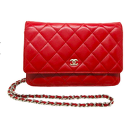 Chanel Red CC Timeless lambskin wallet