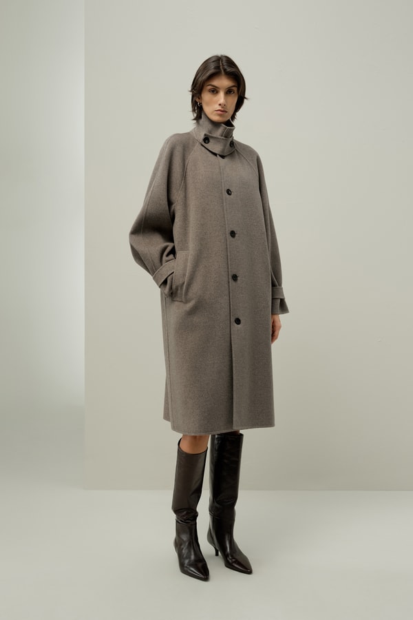 Oversized Double-Faced Silk-Wool Coat