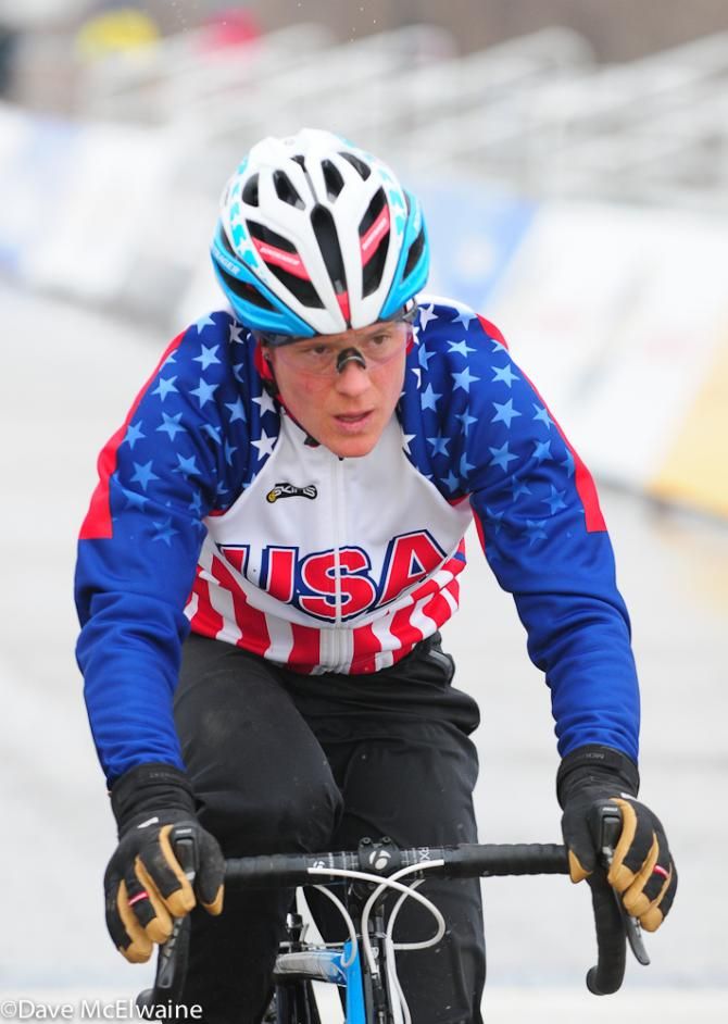 USA Champion Katie Compton warming up