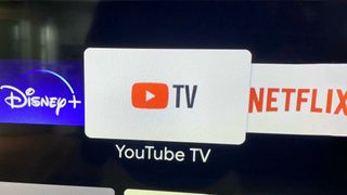 YouTube TV app on a smart TV