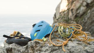 Climbing equipment on rock