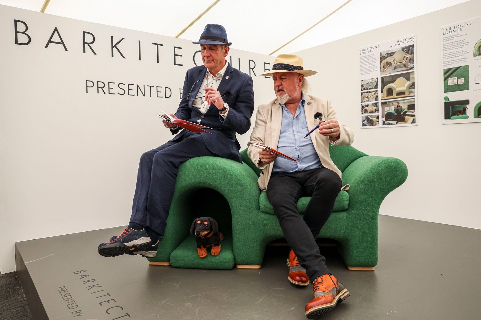Kevin McCloud and Bill Bailey at Barkitecture