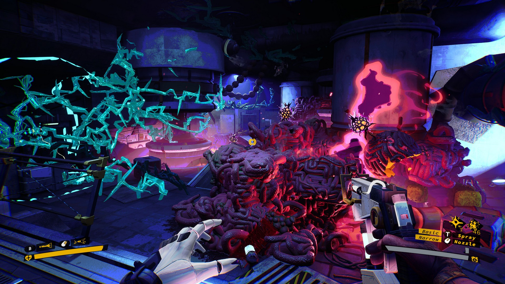 Electric and explosive fungus grows in a large room in Ambrosia Sky