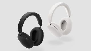 Sonos Ace headphones in black and white on a grey background
