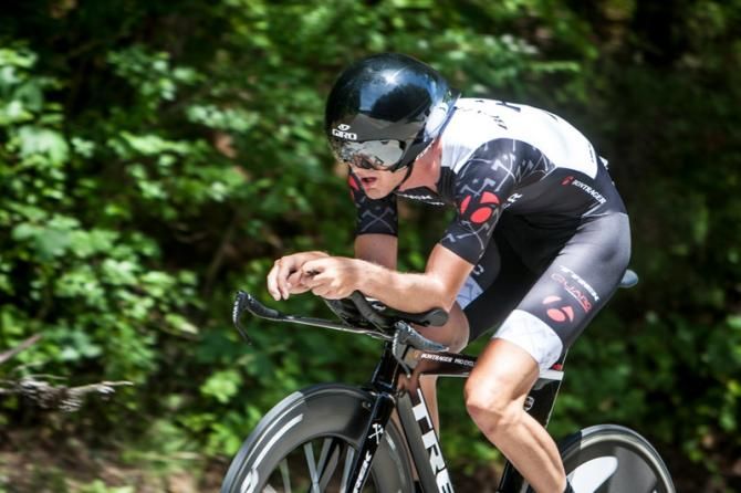 Nathan Brown (Bontrager) on the way to the turnaround.