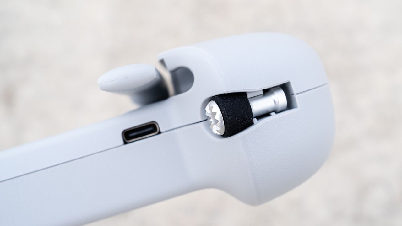 a close-up of a component on a drone controller.