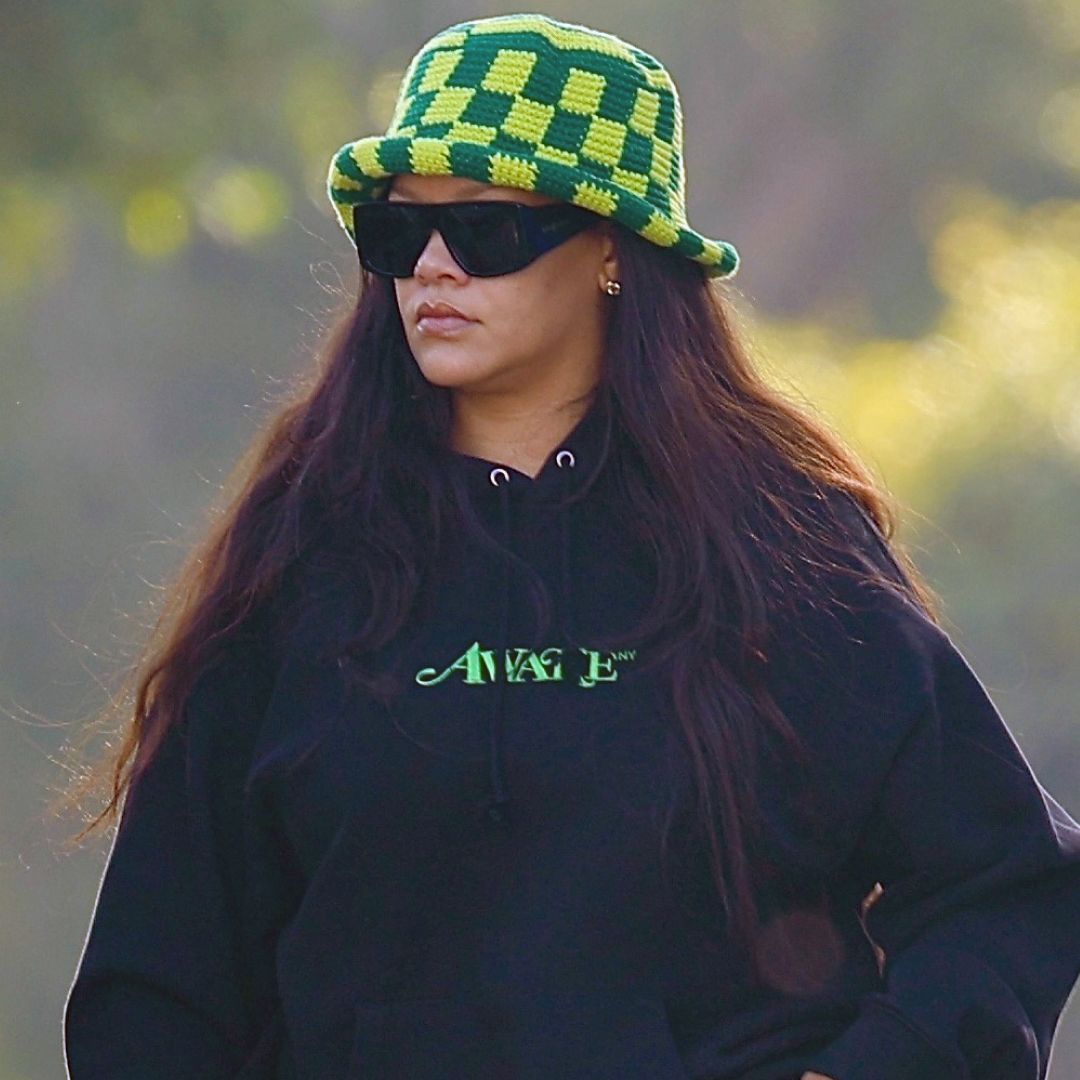 Rihanna traded her ultra-baggy jeans for a slightly slimmer straight-leg pair in L.A.