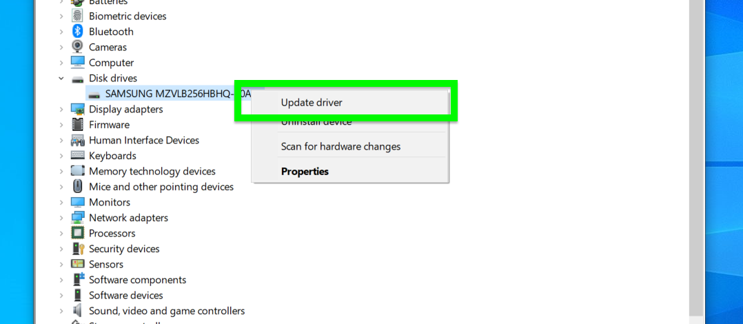 Как обновить драйверы в Windows 10 - щелкните правой кнопкой мыши выбранное устройство и нажмите «Обновить драйвер».