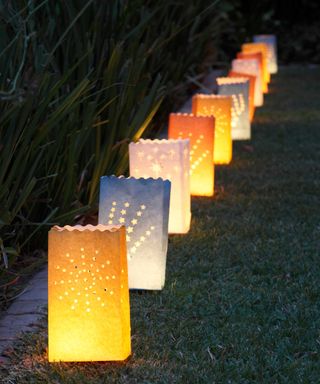 paper lanterns at party
