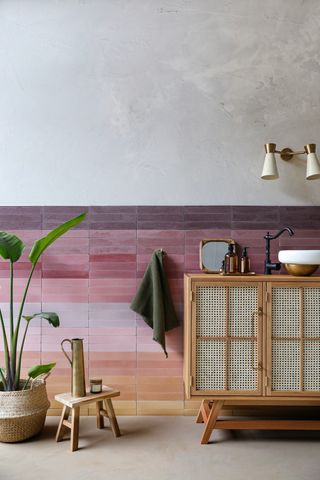 ombre tiled wall