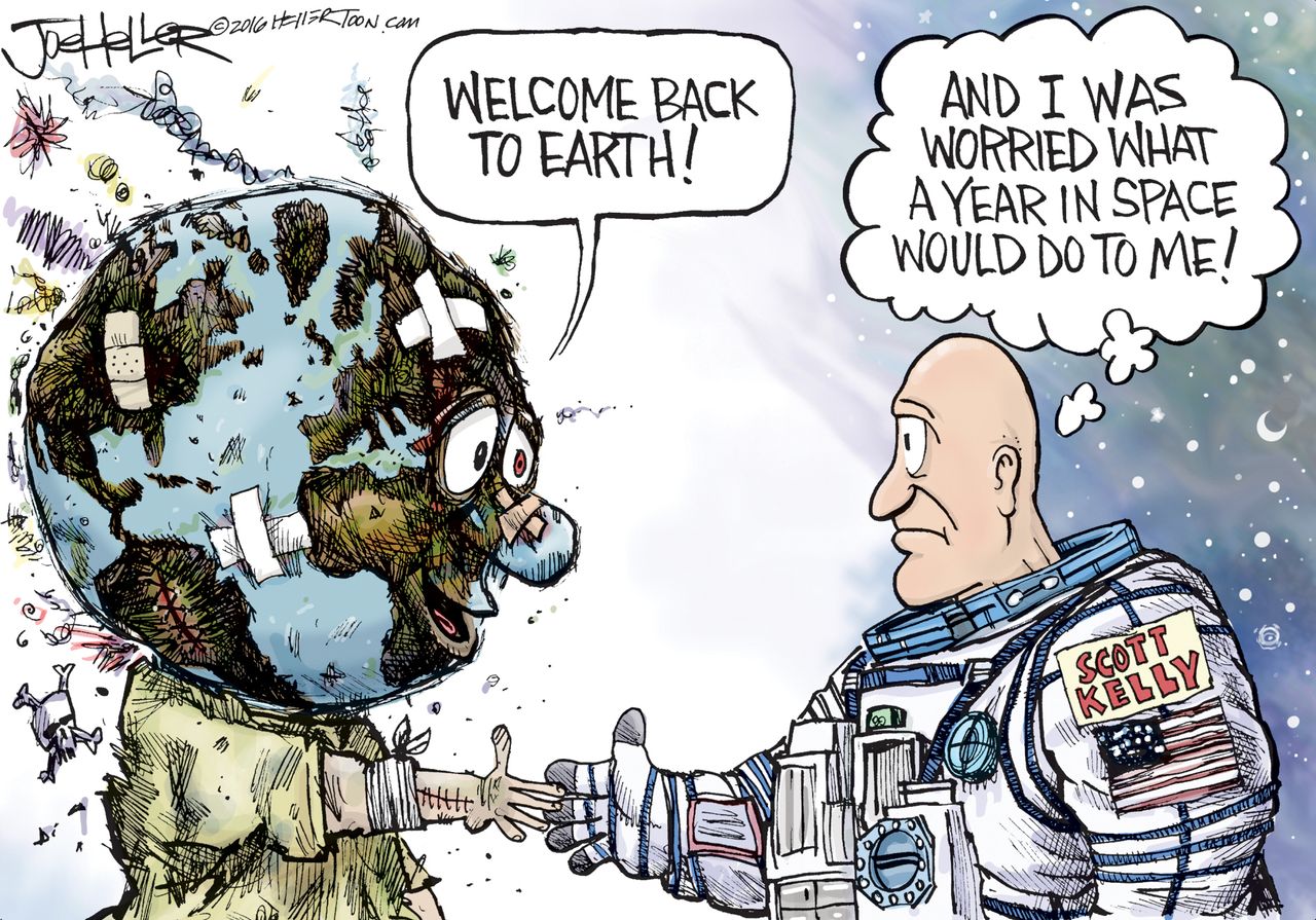 Editorial Cartoon U.S. Scott Kelly