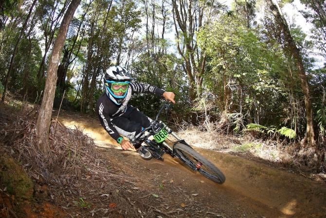 Sam Blenkinsop races downhill