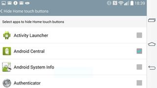 LG G3 button hiding menu
