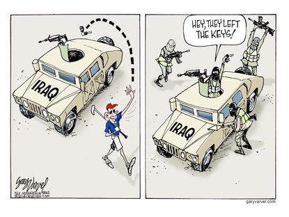 Political cartoon Iraq war Obama