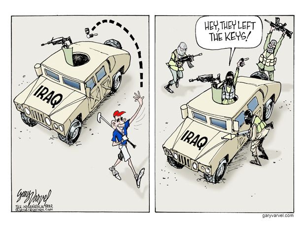 Political cartoon Iraq war Obama