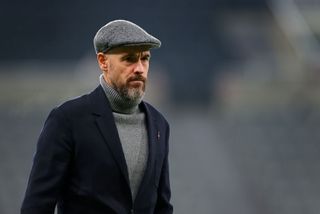 Erik ten Hag the manager of Manchester United arrives for the Premier League match between Newcastle United and Manchester United at St. James Park on December 02, 2023 in Newcastle upon Tyne, England. (Photo by James Gill - Danehouse/Getty Images)