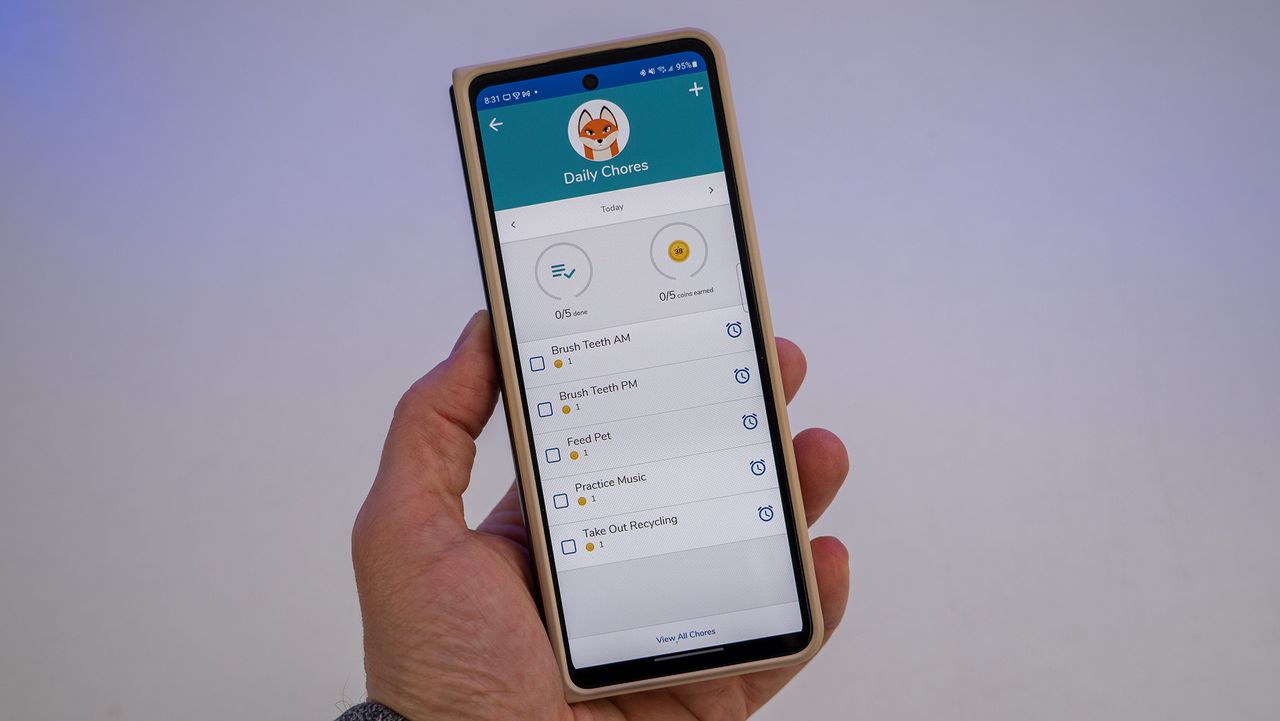 Assigning chores on the Garmin Jr app for the Garmin Bounce kids smartwatch