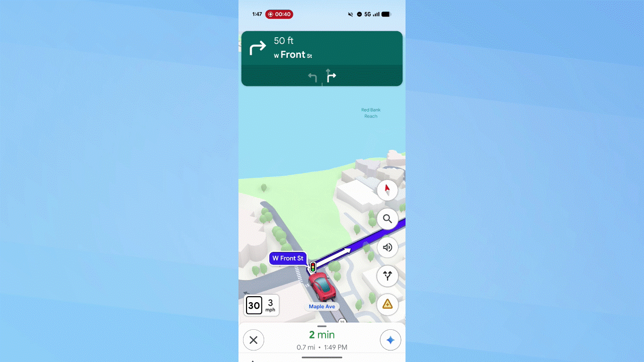 Google Maps Immersive Navigation gif.