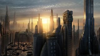 Star Wars planet Coruscant city landscape