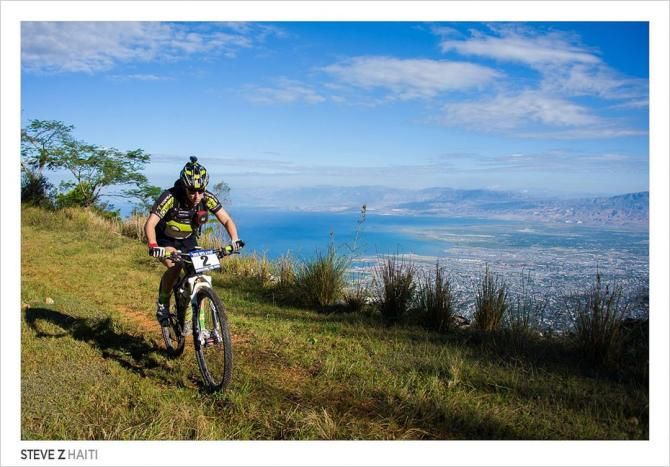 A rider in the Mountain Bike Ayiti stage race
