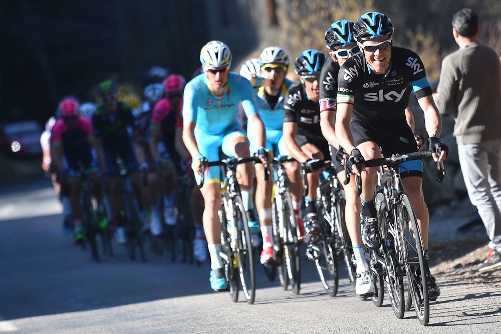 Sky takes its turn at the front of the pack.