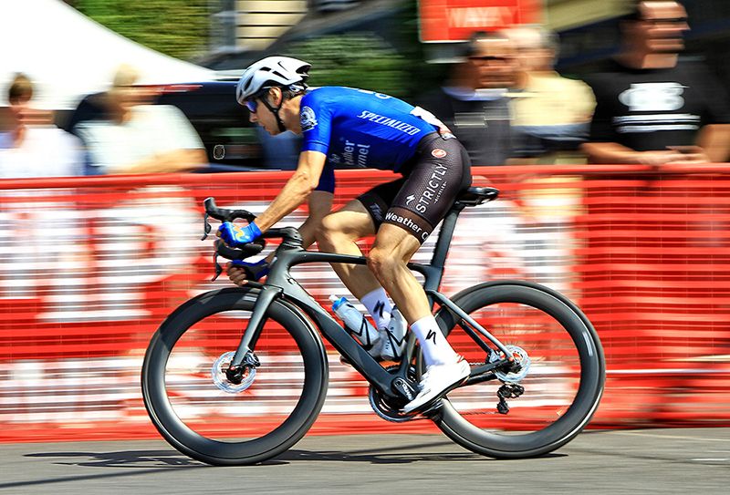 Mike Margarite (CRCA/The Weather Channel Specialized Cycling Team) was active all day and held his own with each Pro he encountered as he pushed his way through the peloton.