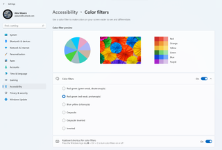 Windows 11 Color filters menu