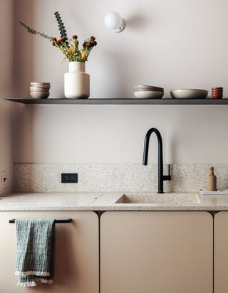 nude and black kitchen