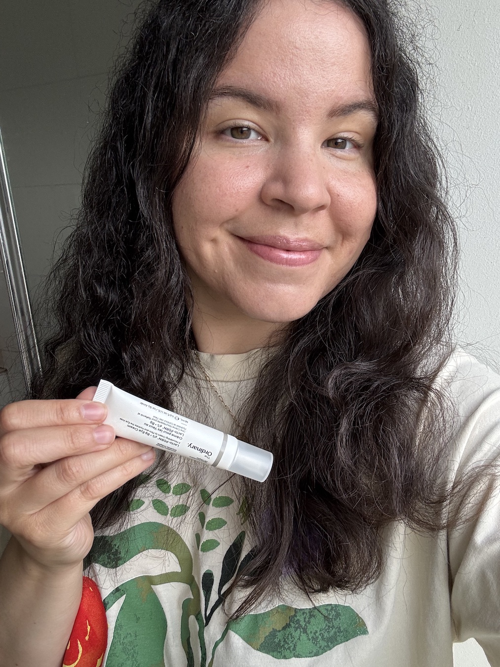 Mica Ricketts testing The Ordinary Lacto-PDRN 4% + B9 Eye Cream