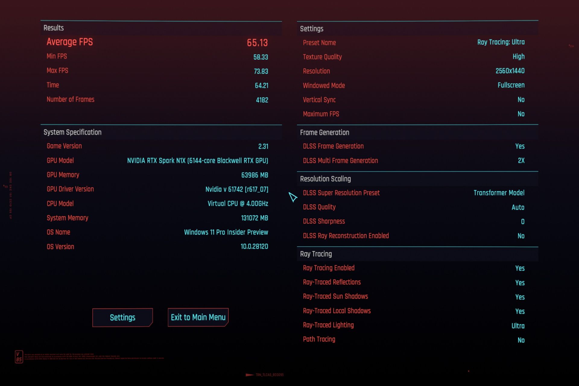 Cyberpunk 2077 benchmark