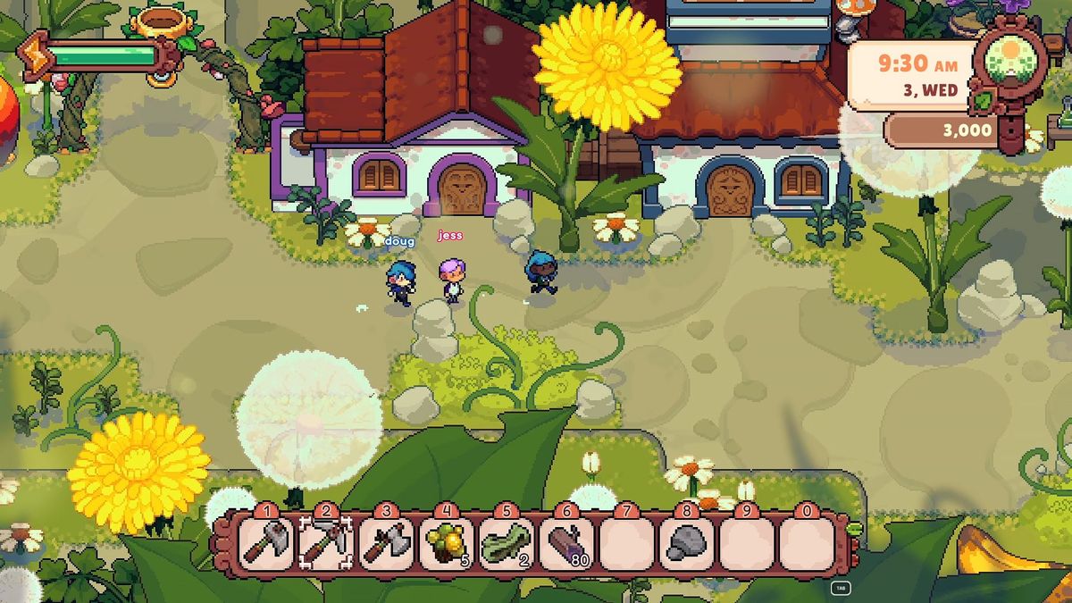 Fourleaf Fields - Three players running together in its multiplayer mode