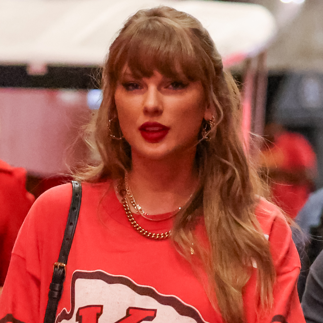 Taylor Swift arriving at a Chiefs game